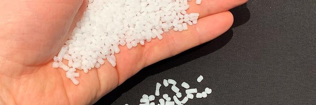 a handful of microplastics